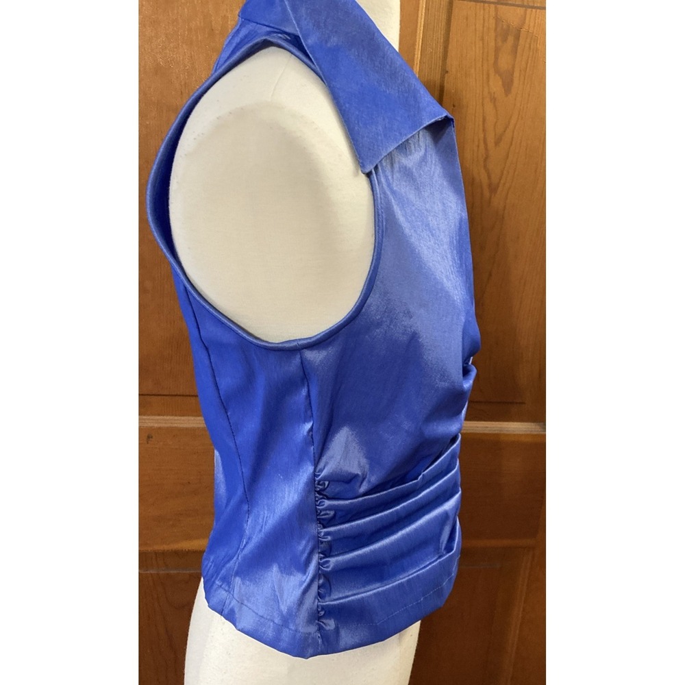 TADASHI Halter Top Sz 4 vtg 90s Y2K Fairy Goth Designer Blue Purple Stretch - Picture 5 of 11